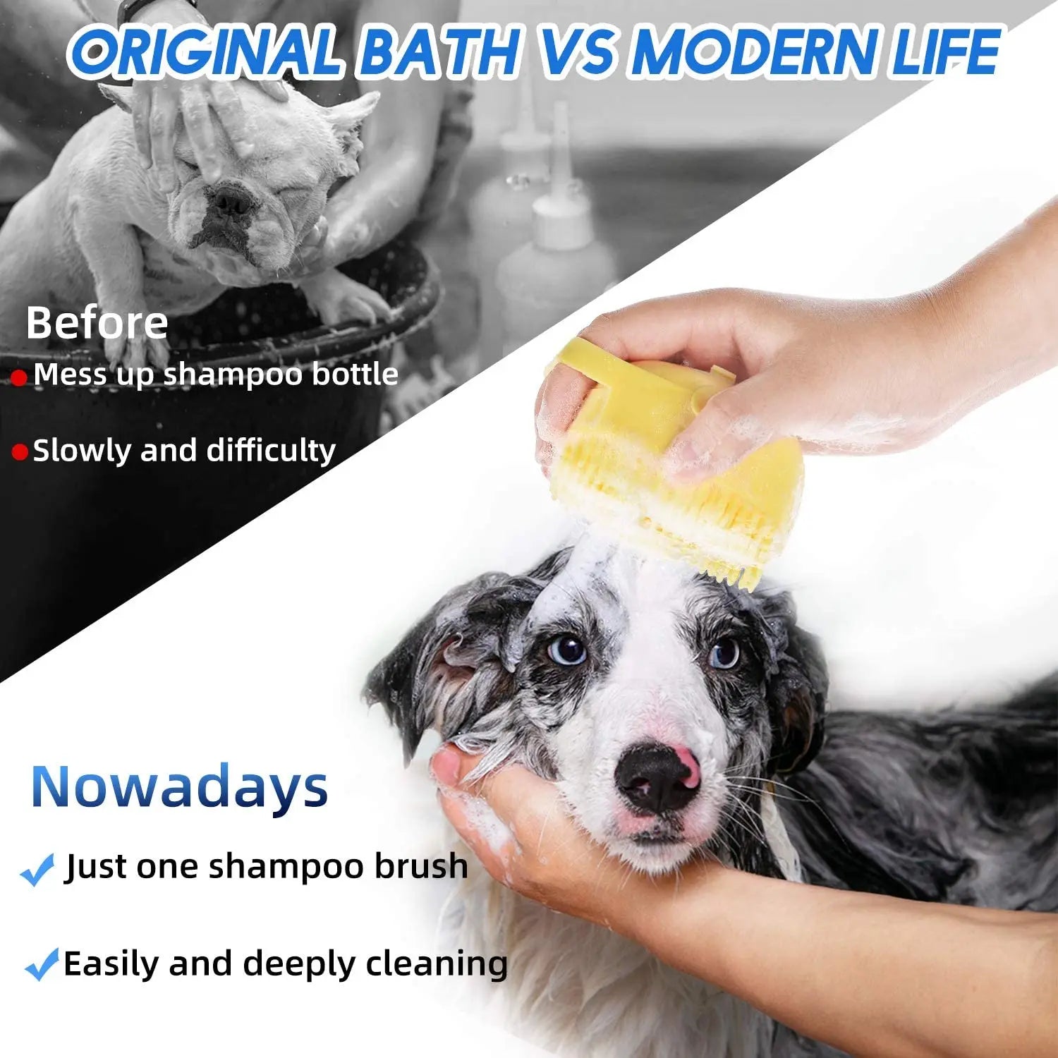 PETAMOUR Pet Dog Shampoo Brush
