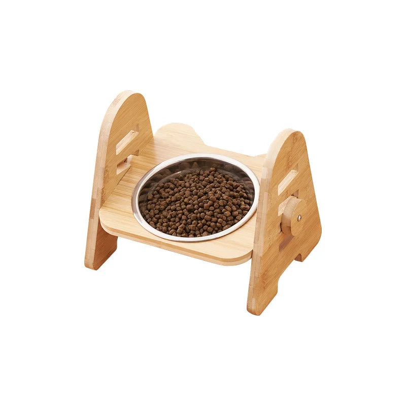 PETAMOUR Bamboo Elevated Puppy Cat Bowls