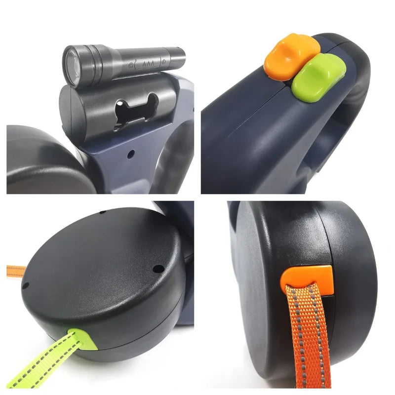 PETAMOUR Dual-head retractable dog leash |anti-entanglement design