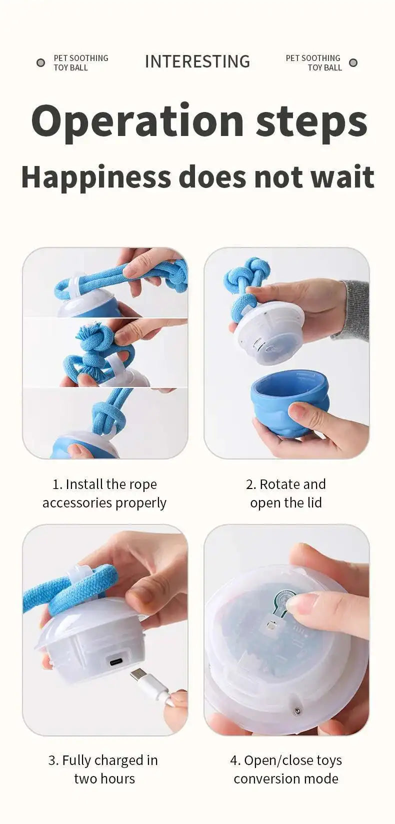 PETAMOUR Dog Toys Smart Rolling Ball