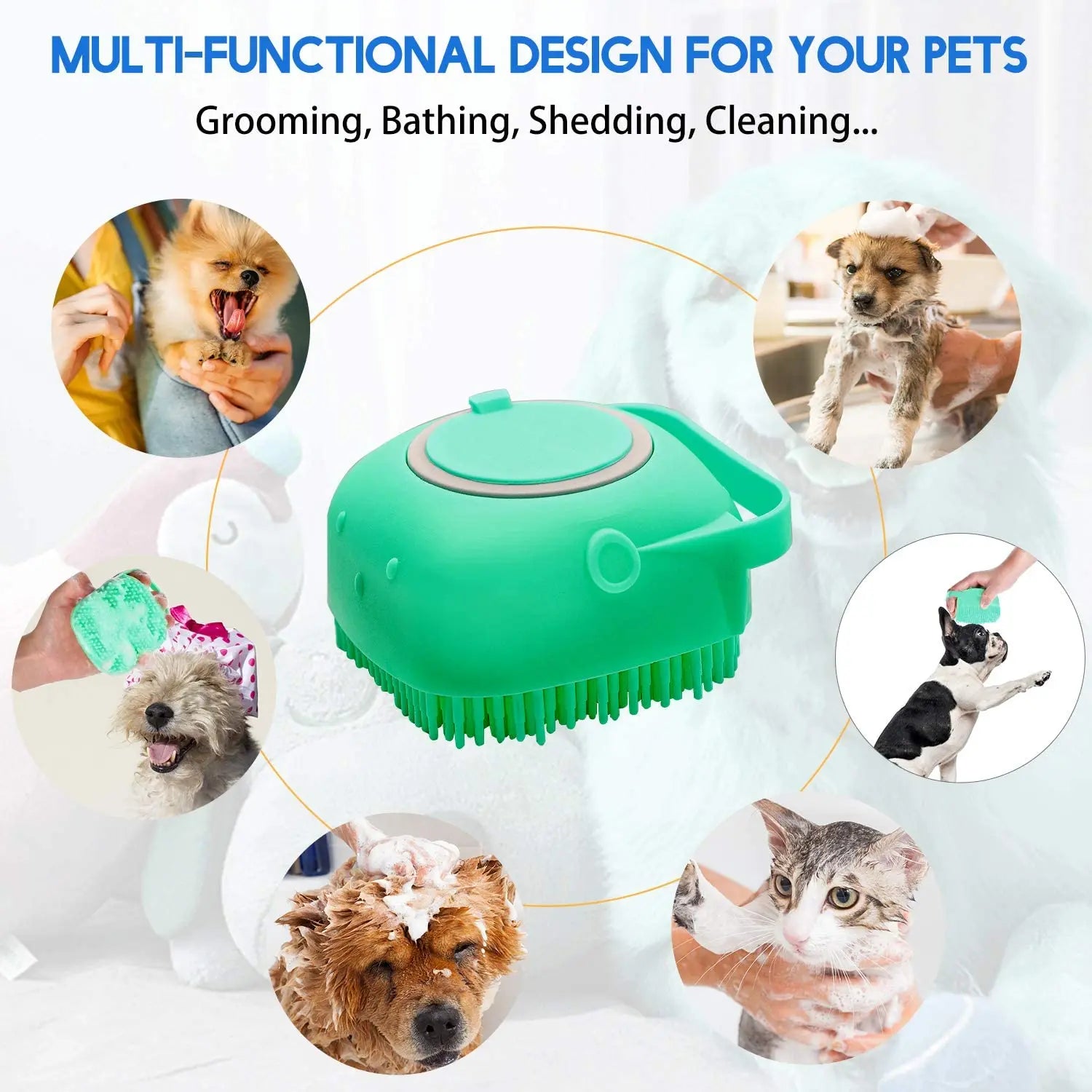 PETAMOUR Pet Dog Shampoo Brush