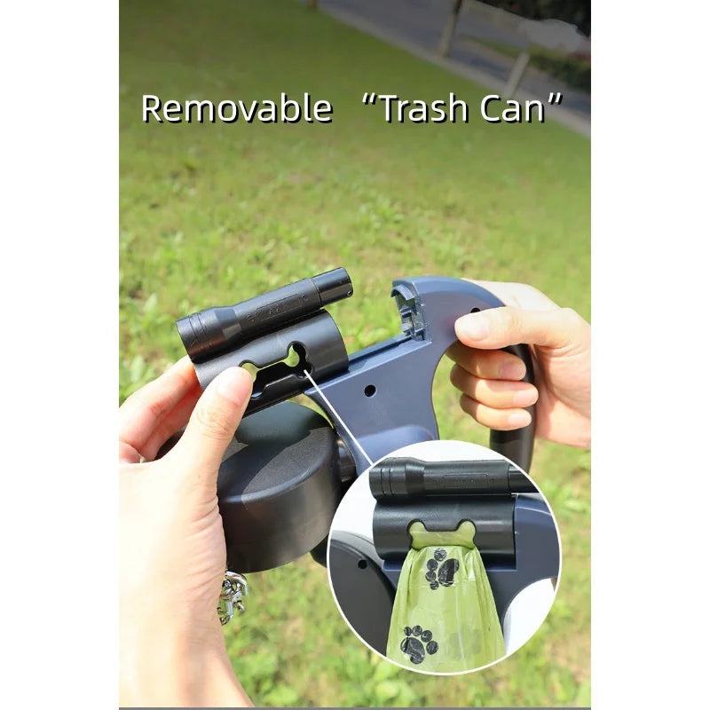 PETAMOUR Dual-head retractable dog leash |anti-entanglement design