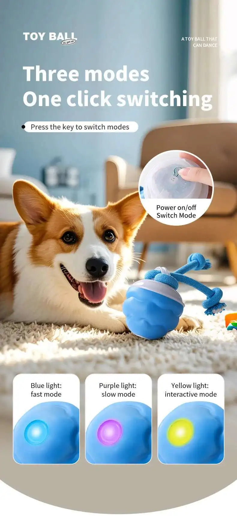 PETAMOUR Dog Toys Smart Rolling Ball