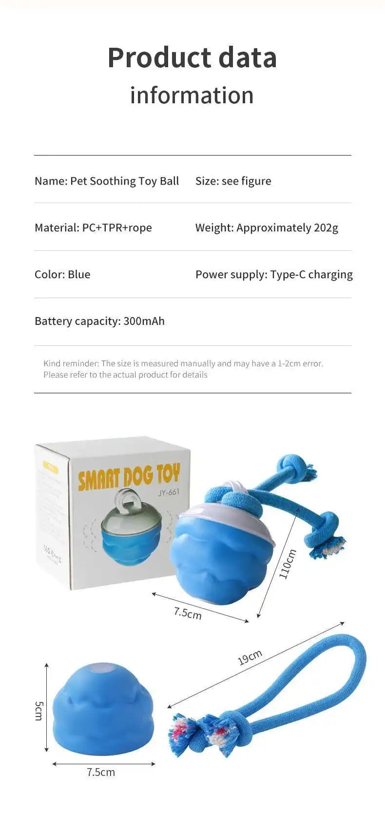 PETAMOUR Dog Toys Smart Rolling Ball