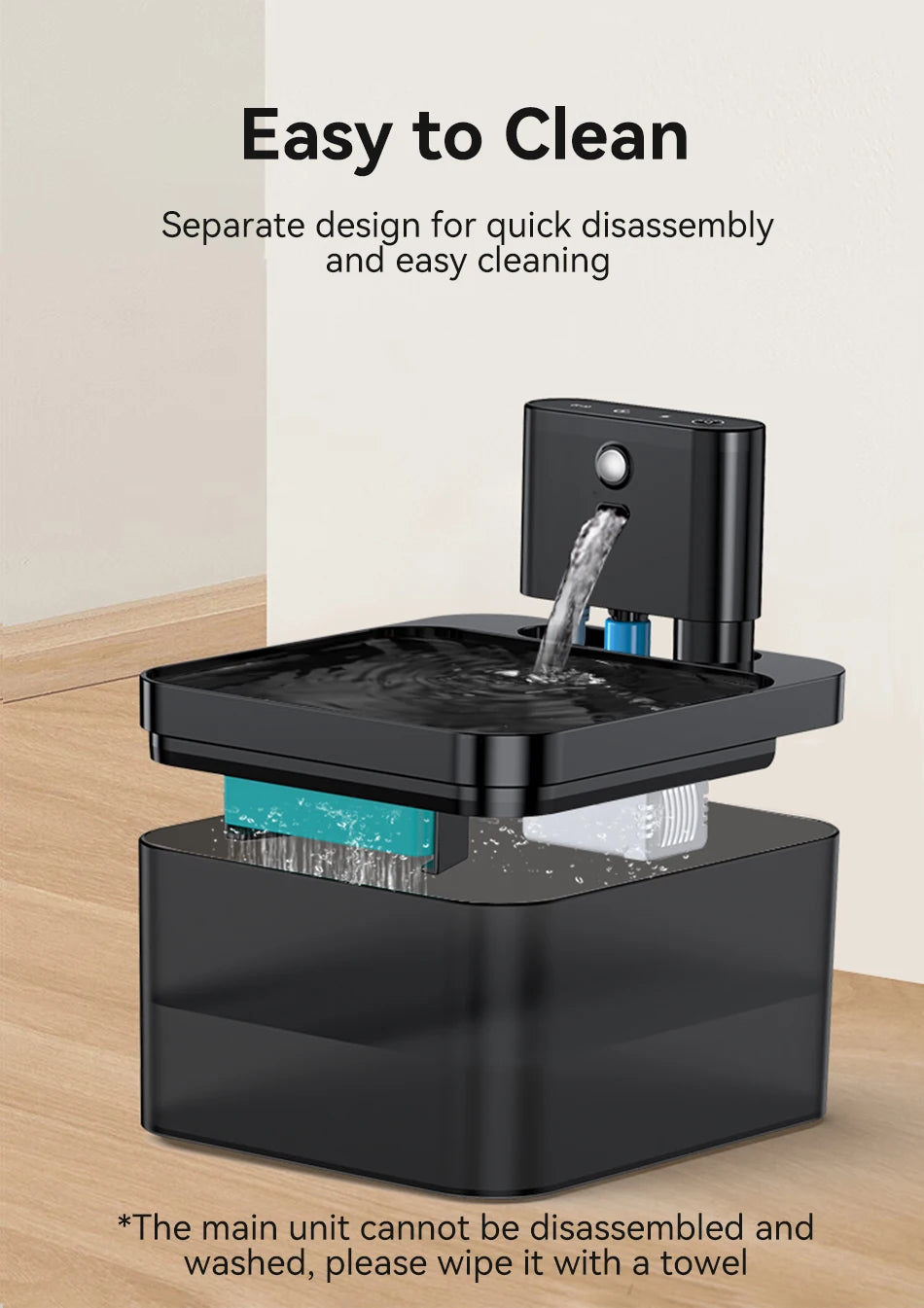 PETAMOUR Wireless Automatic Pet Water Fountain