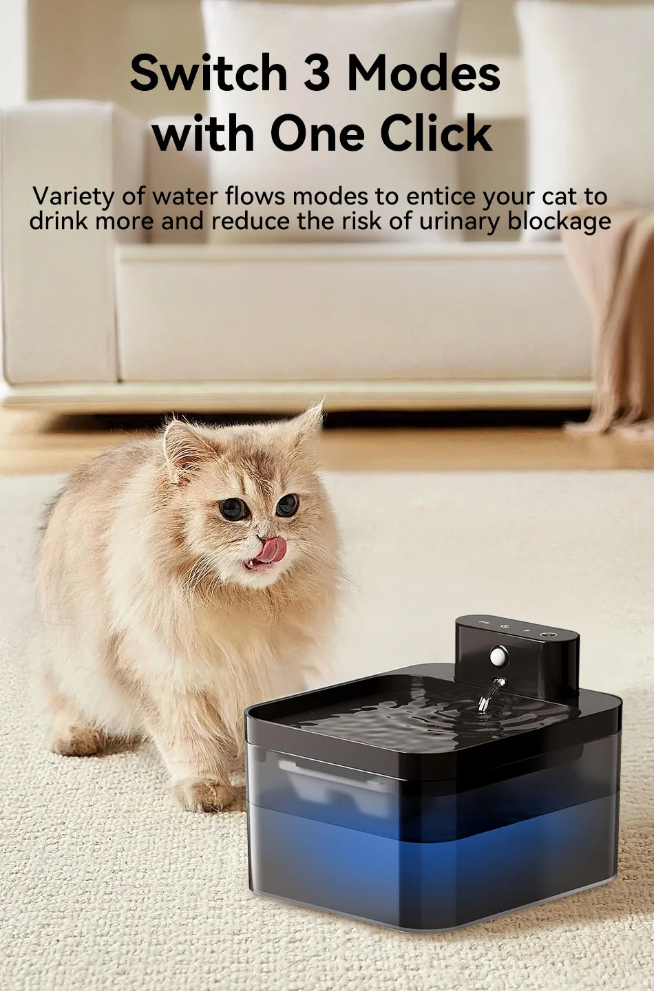PETAMOUR Wireless Automatic Pet Water Fountain